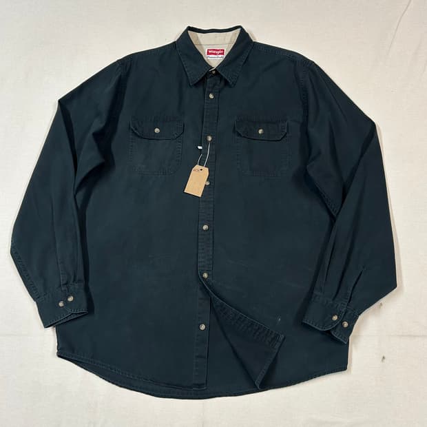 L) Wrangler 랭글러 투포켓 워크웨어 코튼 셔츠 블랙 W33