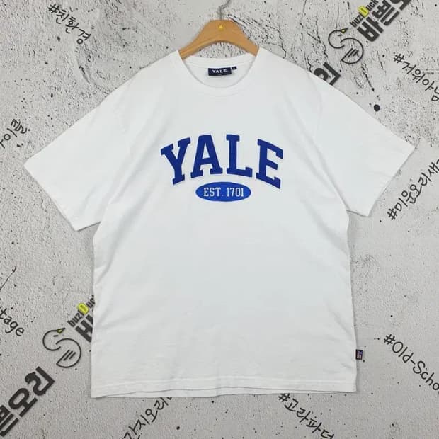 예일 YALE 아메카지 자수로고 반팔 티 화이트 L 1000437