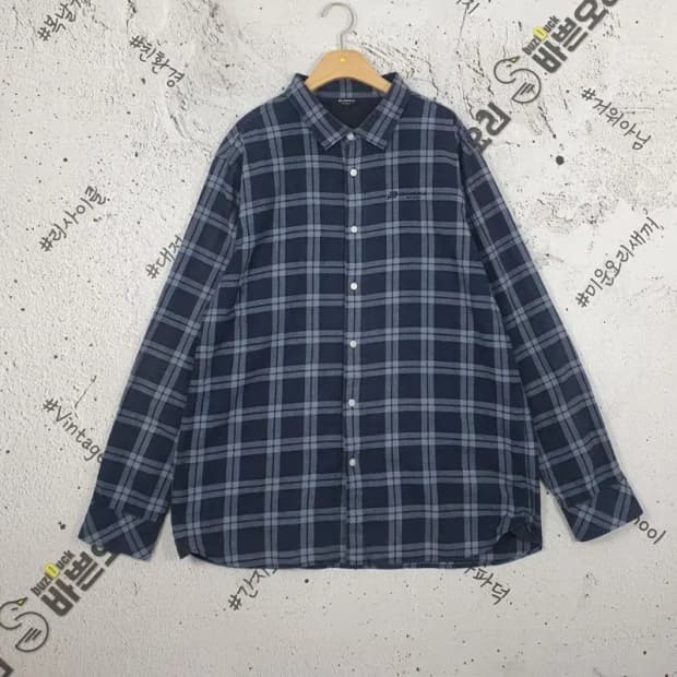 빈폴 BEANPOLE 긴팔 셔츠 남방 네이비 타탄 110 1100286