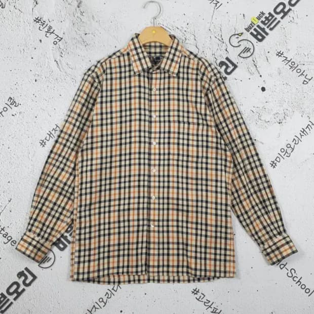 닥스 DAKS 긴팔 남방 셔츠 베이지 노바체크 M 1100288