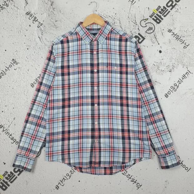 타미힐피거 TOMMY 슬림핏 긴팔 남방 셔츠 타탄 M 1100289