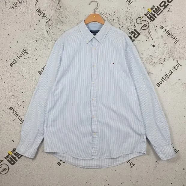 타미힐피거 TOMMY 셔츠 라이트블루 스트라이프 XL 1100290