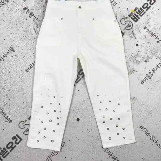 이상봉컬렉션 세미배기 아일렛 긴바지 화이트 80(77) 4300017