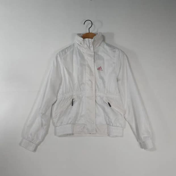 아디다스 여성 화이트 바람막이 자켓