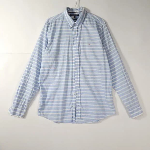 타미힐피거 스트라이프 긴팔 셔츠 하늘색