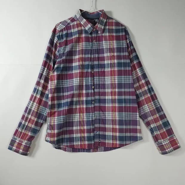 타미힐피거 체크 셔츠 남방 긴팔