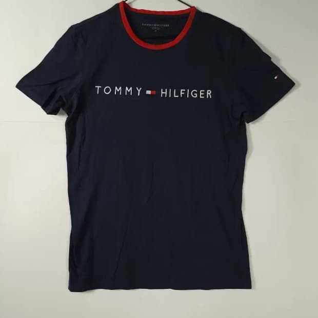 타미힐피거 네이비 링거 반팔티