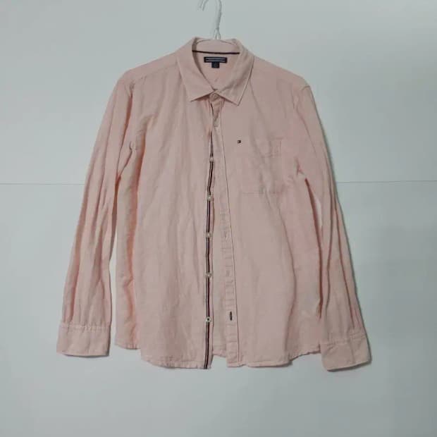타미힐피거 핑크색 긴팔 셔츠