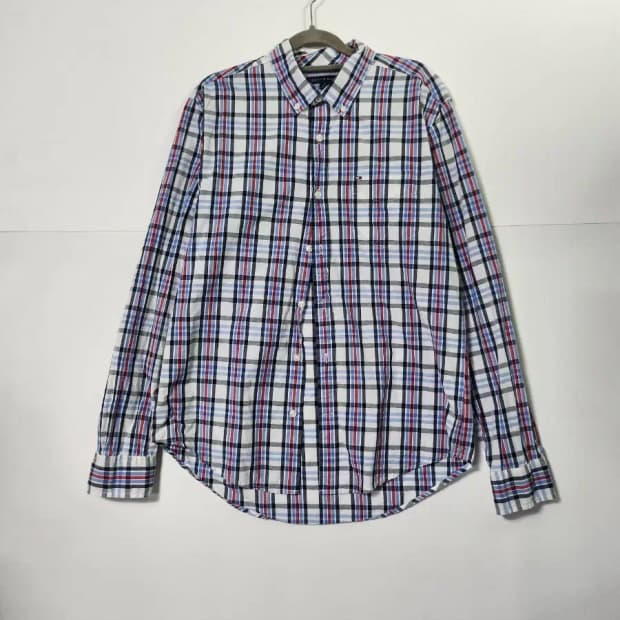 타미힐피거 체크 긴팔 셔츠