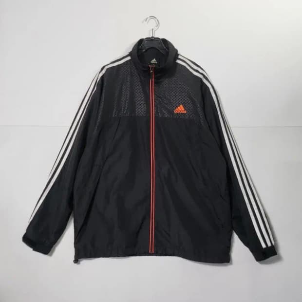 아디다스 블랙 삼선 바람막이 자켓