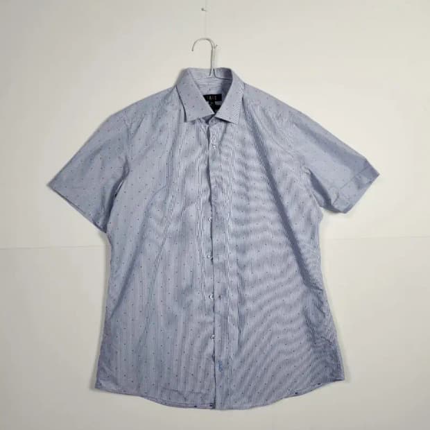 DAKS 닥스 블루 스트라이프 반팔 셔츠