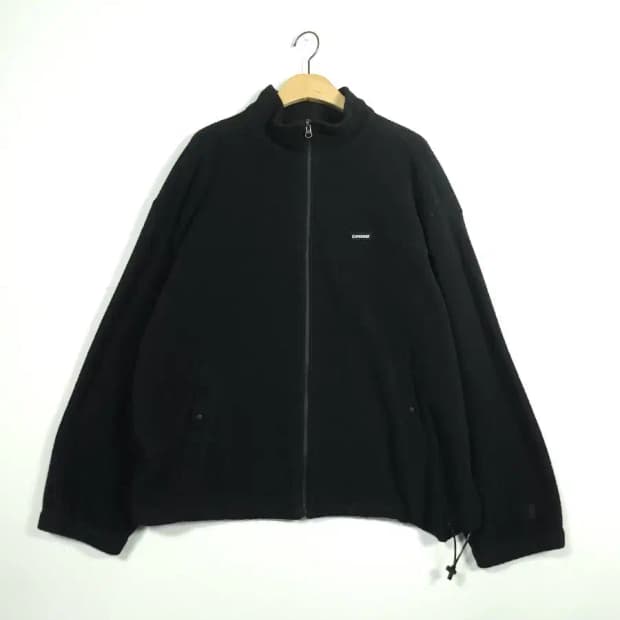 커버낫 블랙 플리스 집업 자켓