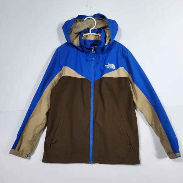노스페이스 바람막이 자켓 블루 브라운