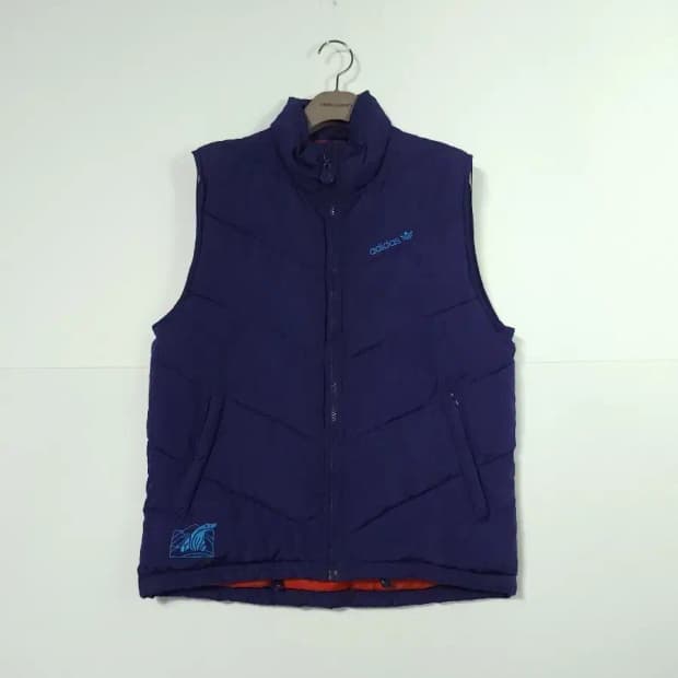 아디다스 퍼플 패딩 조끼