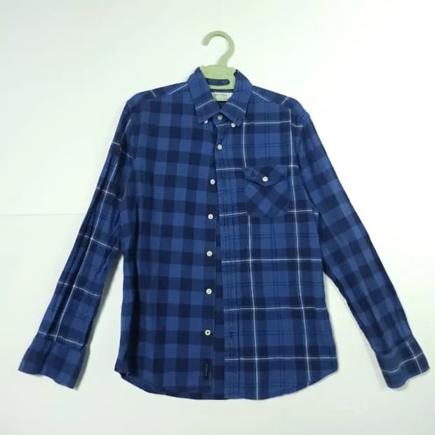 빈폴 블루 체크 셔츠