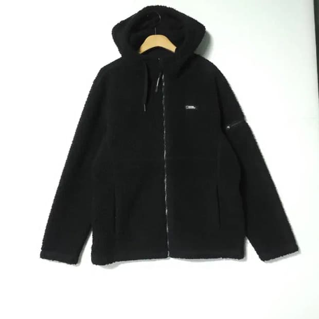 내셔널지오그래픽 후리스 후드집업 블랙