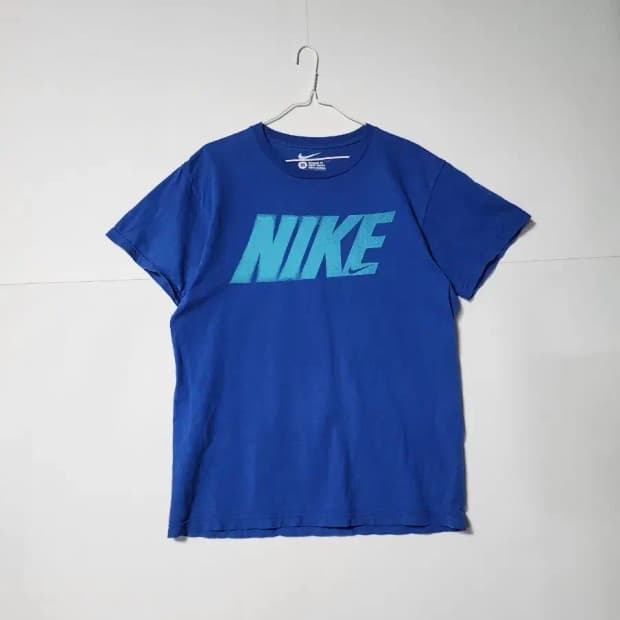나이키 빅로고 블루 반팔 티셔츠 M