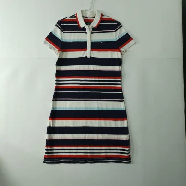 타미힐피거 스트라이프 반팔 원피스