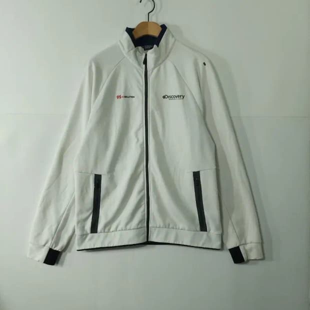 디스커버리 화이트 트랙 자켓 져지