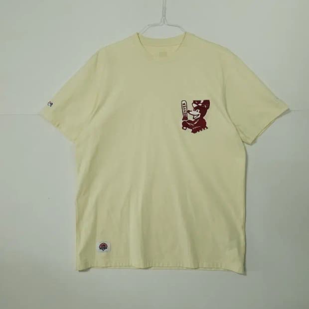 뉴에라 곰돌이 반팔 티셔츠 아이보리