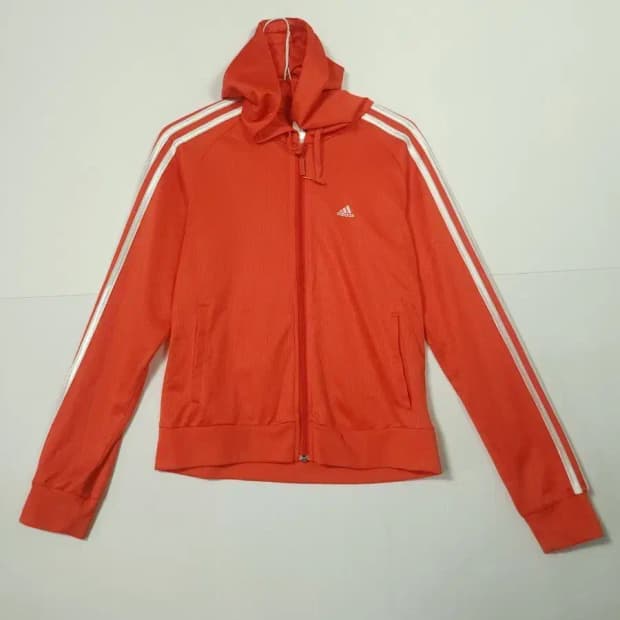 아디다스 삼선 후드 져지 오렌지