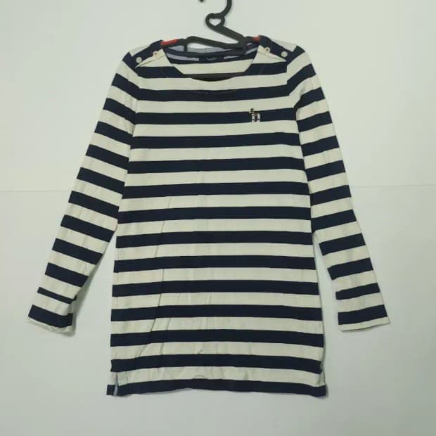 헤지스 스트라이프 긴팔 원피스