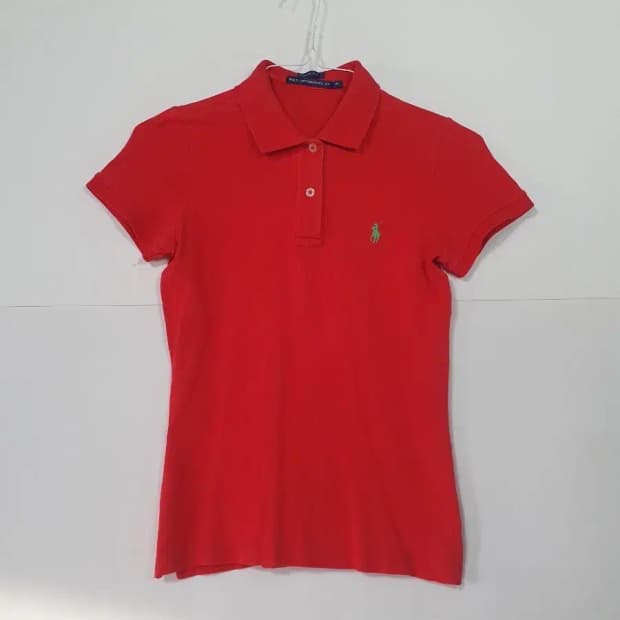 폴로 랄프로렌 여성 레드 반팔 카라티