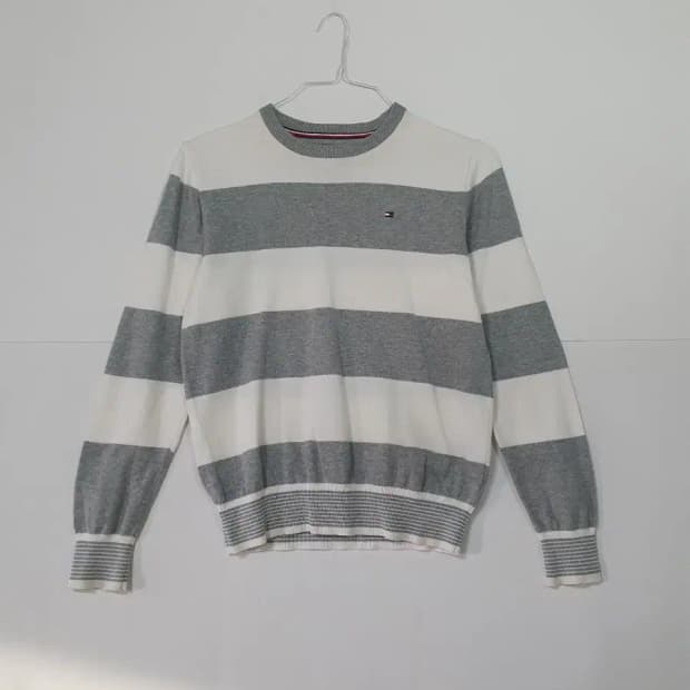 타미힐피거 스트라이프 니트 스웨터