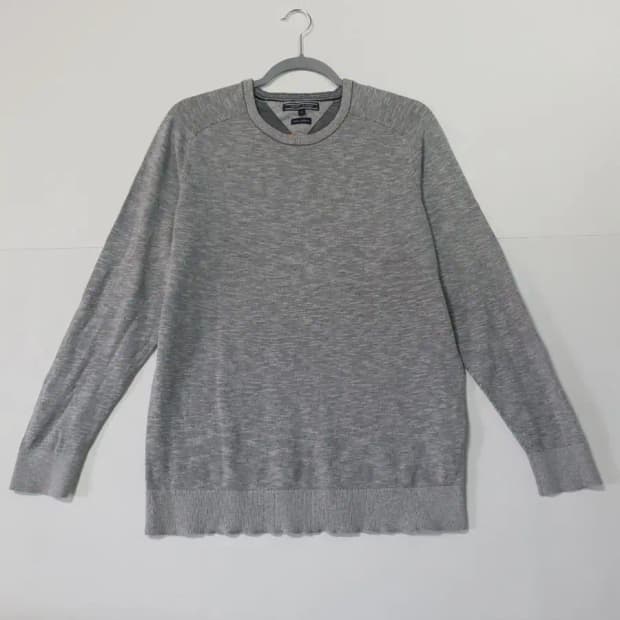 타미힐피거 남성 회색 니트 스웨터