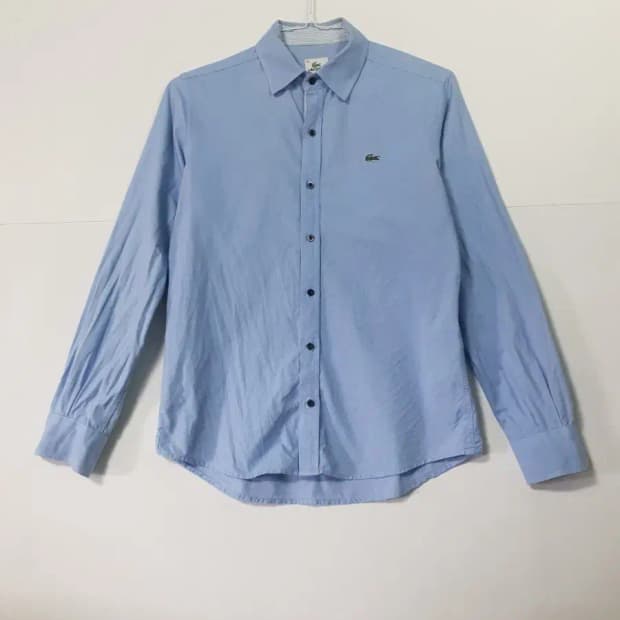 라코스테 하늘색 긴팔 셔츠