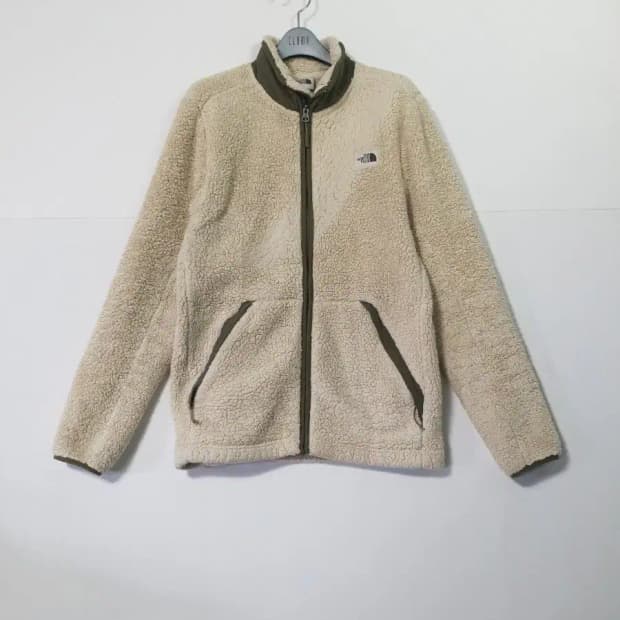 노스페이스 아이보리 뽀글이 플리스 집업