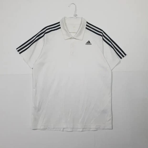아디다스 삼선 흰색 반팔 카라티