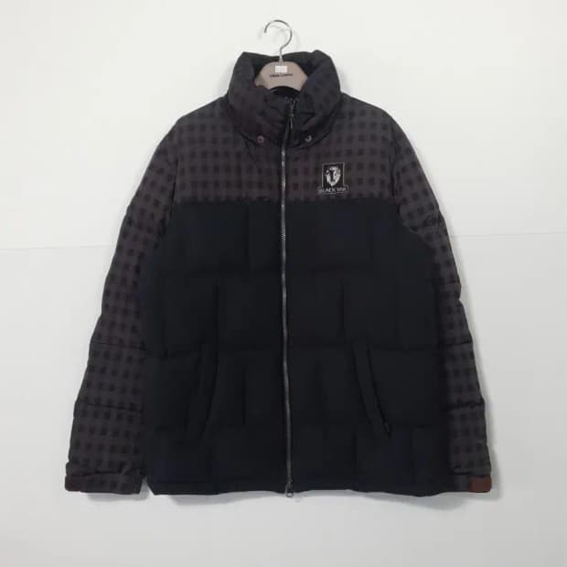 블랙야크 체크 배색 패딩 점퍼
