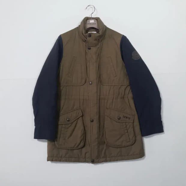 리바이스 배색 야상 점퍼 카키/네이비