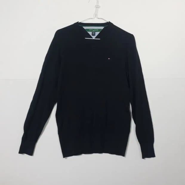 타미힐피거 골프 V넥 니트 블랙