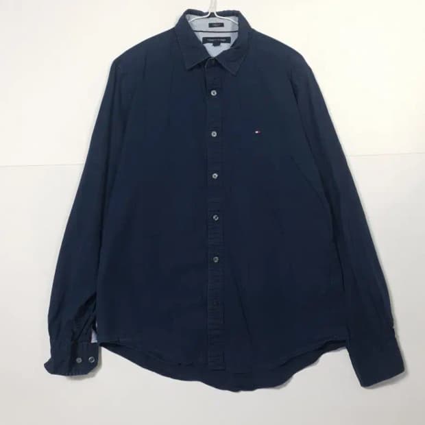 타미힐피거 빈티지 네이비 긴팔 셔츠