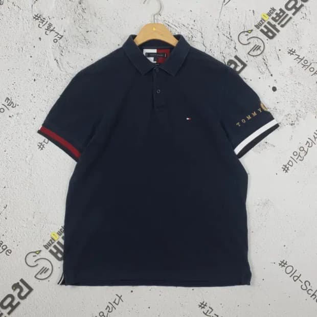 타미힐피거 TOMMY 반팔 카라티 네이비 L 1000426