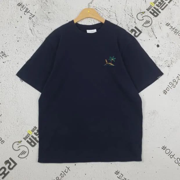 커버낫 COVERNAT 백프린팅 반팔 티 네이비 M(95) 1000427