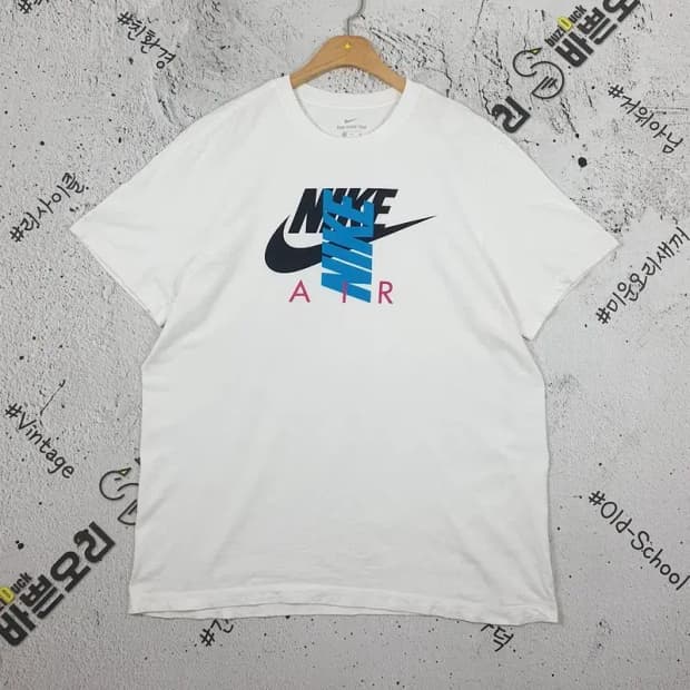 나이키 NIKE 브라이트 에어 반팔 티셔츠 화이트 XL 1000431