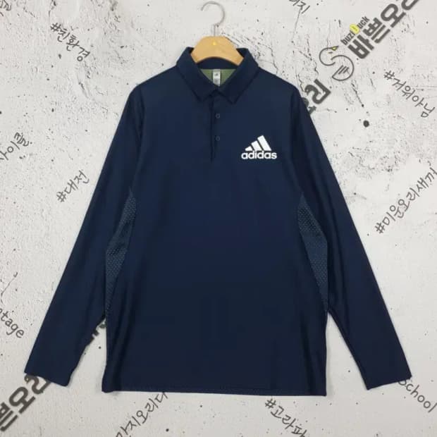 아디다스 ADIDAS 기능성 롱슬리브 카라티 네이비 XL 2100101