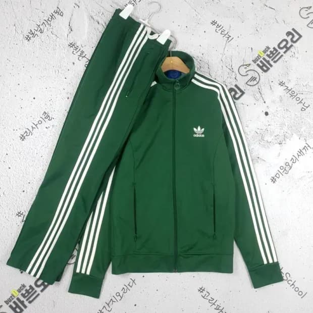 아디다스 ADIDAS 오리지널 져지 세트(상의+바지) 그린 3100021