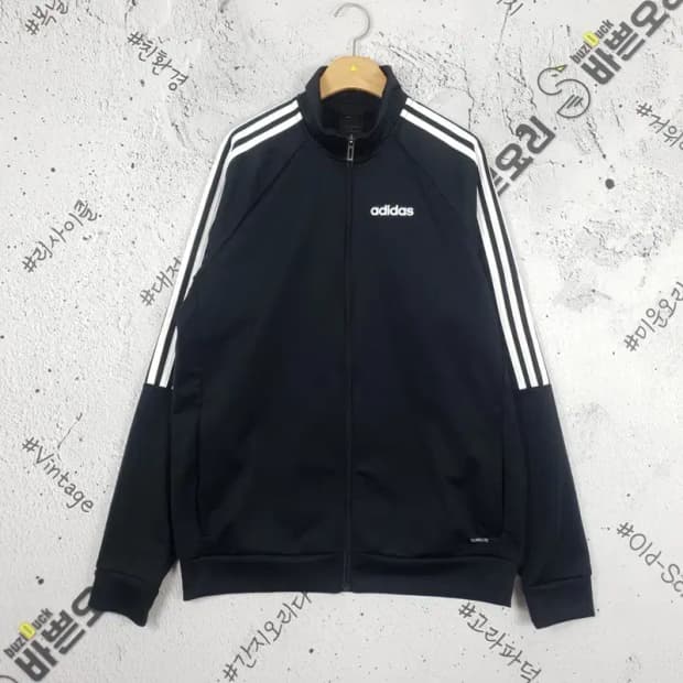 아디다스 ADIDAS 검흰 삼선 트랙 집업 져지 자켓 3100054
