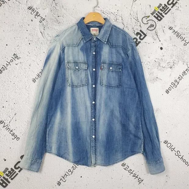 리바이스 LEVI'S 웨스턴 워싱 데님 셔츠 블루 1100037