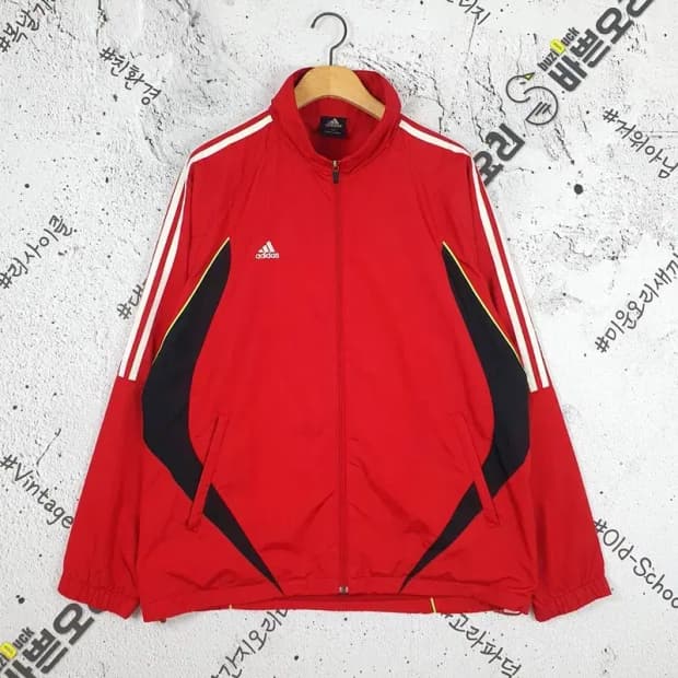 아디다스 ADIDAS 삼선 트랙탑 저지 바람막이 자켓 레드 3800033