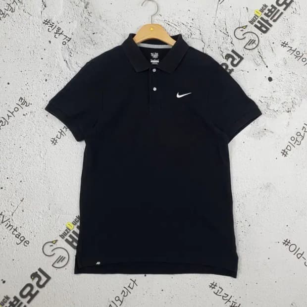 나이키 NIKE 스우시 반팔 카라티 블랙 M 1000092