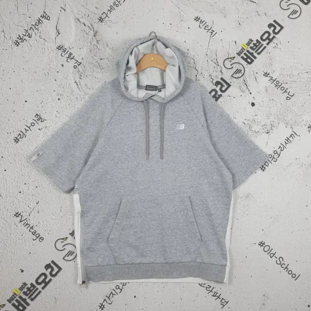 뉴발란스 NB 후드티 스펠로고 라이트 그레이 XL 1000340