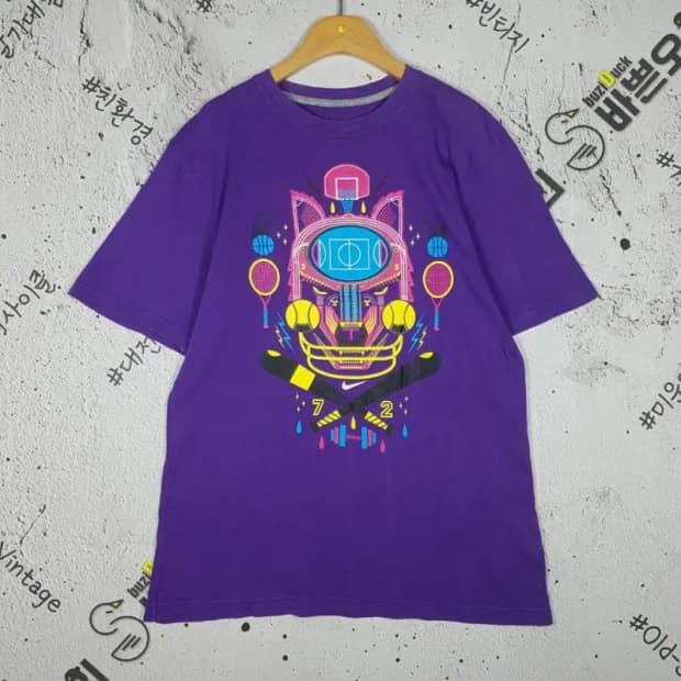 나이키 NIKE 빈티지 레귤러 반팔 티 퍼플 M 1000459