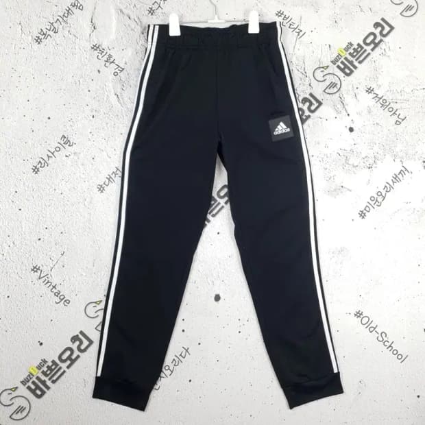 아디다스 ADIDAS 스티치 조거 트레이닝 운동 바지 블랙 4400032