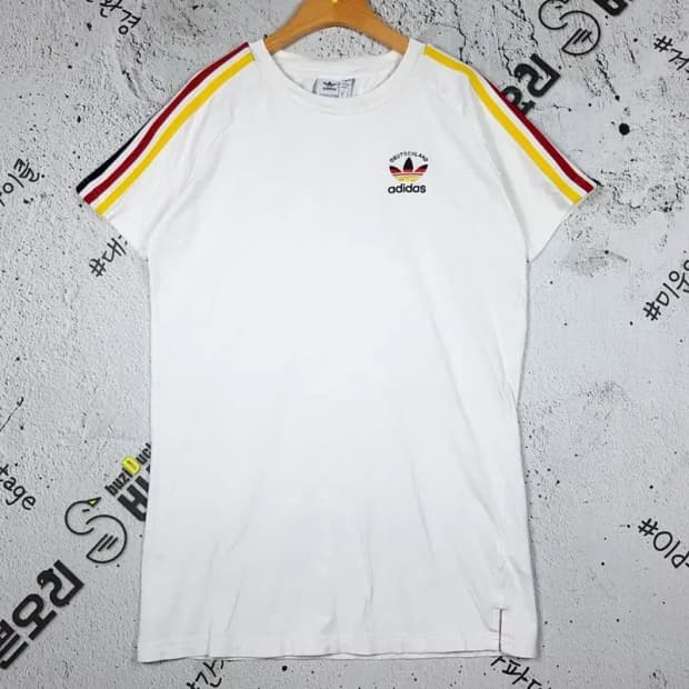 아디다스 독일 국기 삼선 반팔 티셔츠 화이트 XS 1000471