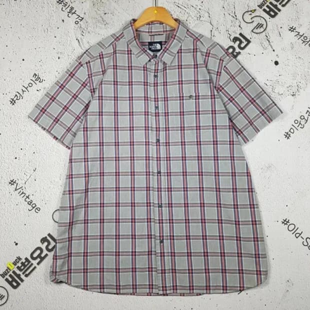 노스페이스 셔츠 반팔 라이트 그레이 윈도우페인 XXL 1100322